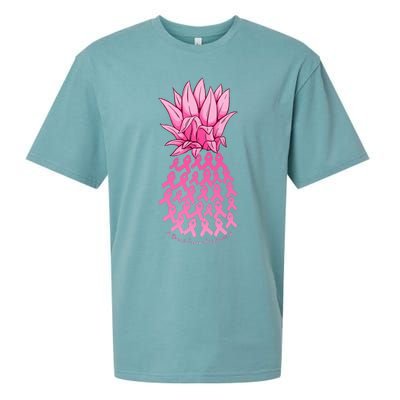 Hawaiian Pineapple & Pink Ribbon Breast Cancer Awareness Day Sueded Cloud Jersey T-Shirt