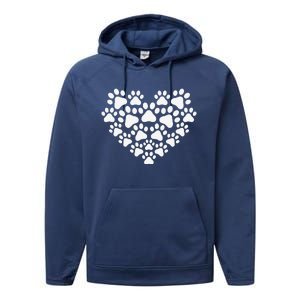 Heart Paw Print Dog & Cat Mom & Dad Mothers Day Fathers Day Performance Fleece Hoodie