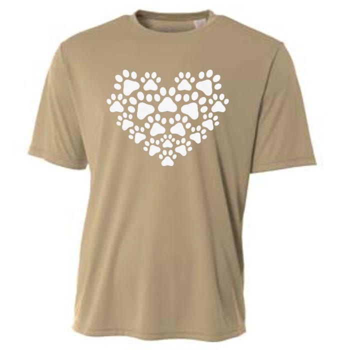 Heart Paw Print Dog & Cat Mom & Dad Mothers Day Fathers Day Cooling Performance Crew T-Shirt