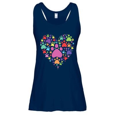 Heart Paw Print Dog Cat Lover Valentines Day Ladies Essential Flowy Tank