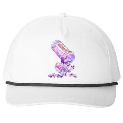 Happy Pills Pastel Goth Kawaii Yami Skull Otaku Snapback Five-Panel Rope Hat