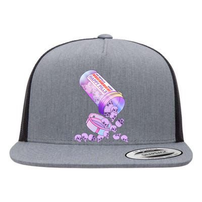 Happy Pills Pastel Goth Kawaii Yami Skull Otaku Flat Bill Trucker Hat