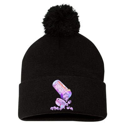 Happy Pills Pastel Goth Kawaii Yami Skull Otaku Pom Pom 12in Knit Beanie