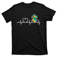 Heart Puzzle Piece Heartbeat Cool Autism Awareness Gift T-Shirt