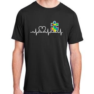 Heart Puzzle Piece Heartbeat Cool Autism Awareness Gift Adult ChromaSoft Performance T-Shirt