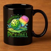 Happy People Play Pickleball 11oz C Handle Ceramic Mug