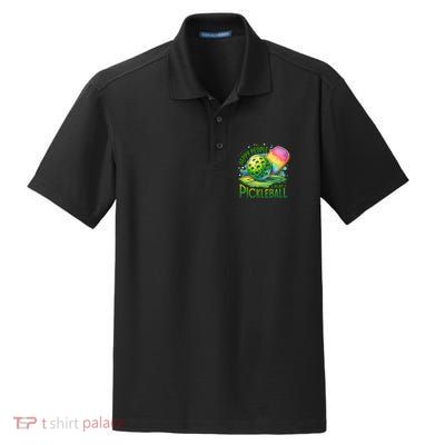 Happy People Play Pickleball Dry Zone Grid Polo