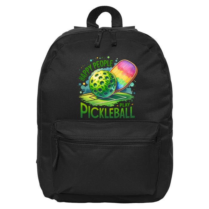 Happy People Play Pickleball 16 in Basic Backpack