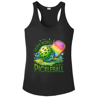 Happy People Play Pickleball Ladies PosiCharge Competitor Racerback Tank