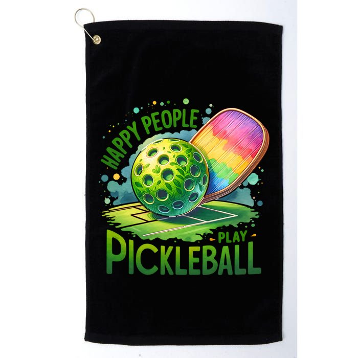 Happy People Play Pickleball Golf Towel
