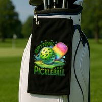 Happy People Play Pickleball Golf Towel
