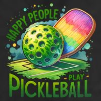Happy People Play Pickleball Golf Towel