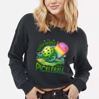 Happy People Play Pickleball Cropped Pullover Crew