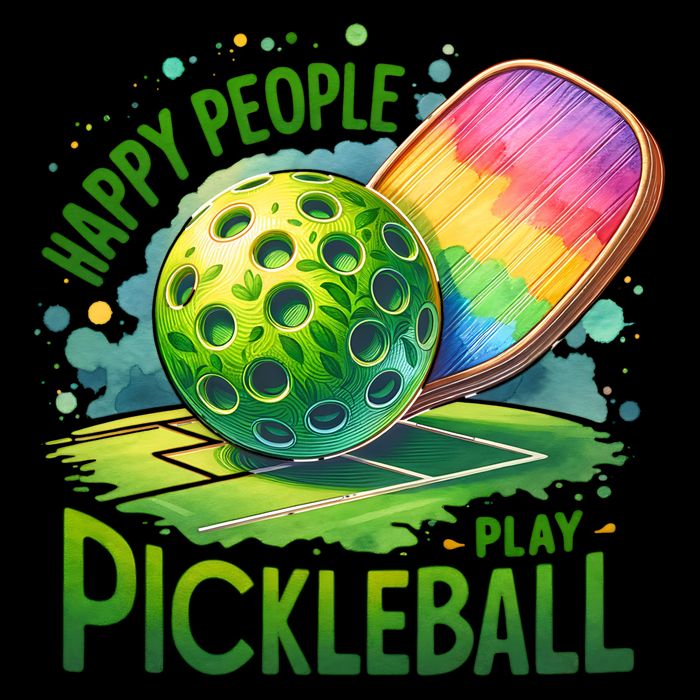 Happy People Play Pickleball Women's V-Neck T-Shirt
