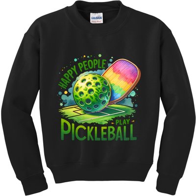 Happy People Play Pickleball Kids Sweatshirt