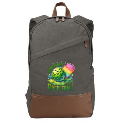 Happy People Play Pickleball Cotton Canvas Backpack