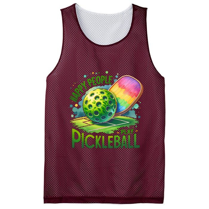Happy People Play Pickleball Mesh Reversible Basketball Jersey Tank