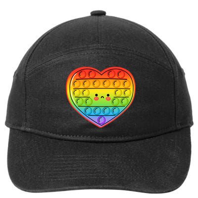 Heart Push Pop It Fidget Toy Valentine’s Day Gift 7-Panel Snapback Hat