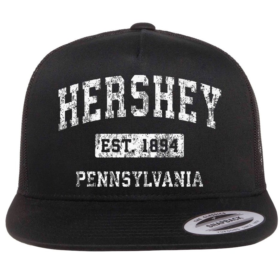 Hershey Pennsylvania PA Vintage Established Sports Design Flat Bill Trucker Hat