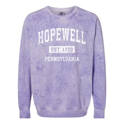 Hopewell Pennsylvania Pa Vintage Sports Established Colorblast Crewneck Sweatshirt