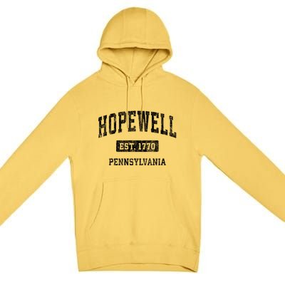 Hopewell Pennsylvania Pa Vintage Sports Established Premium Pullover Hoodie