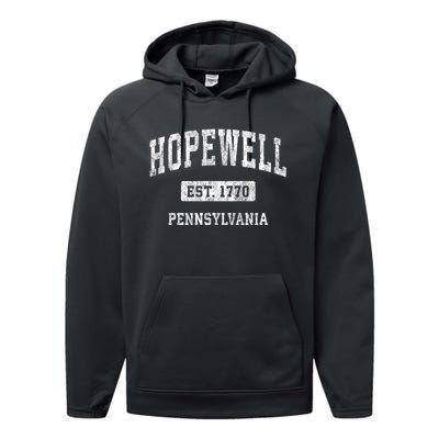 Hopewell Pennsylvania Pa Vintage Sports Established Performance Fleece Hoodie