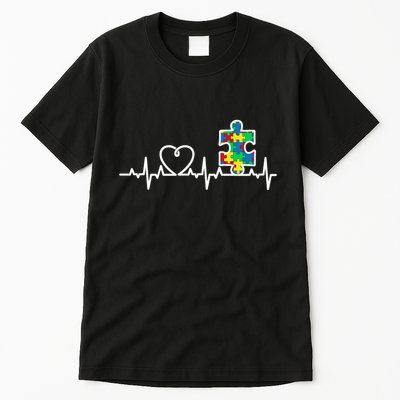 Heart Puzzle Piece Heartbeat Cool Autism Awareness Gift Tall T-Shirt