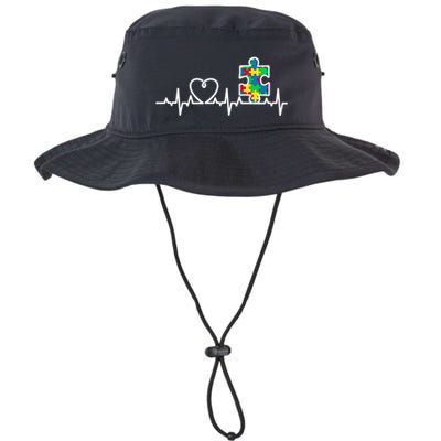 Heart Puzzle Piece Heartbeat Cool Autism Awareness Gift Bucket Hat