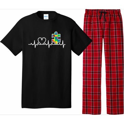 Heart Puzzle Piece Heartbeat Cool Autism Awareness Gift Pajama Set