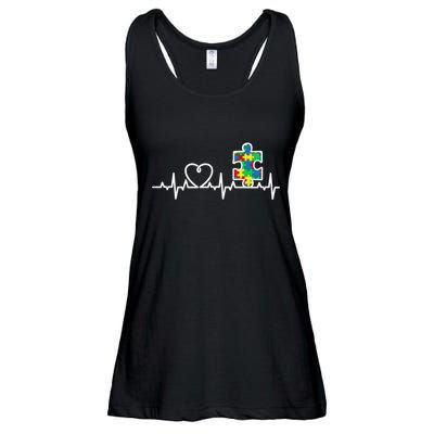 Heart Puzzle Piece Heartbeat Cool Autism Awareness Gift Ladies Essential Flowy Tank