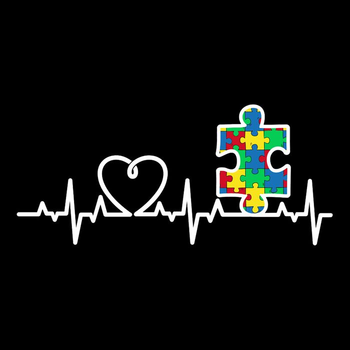Heart Puzzle Piece Heartbeat Cool Autism Awareness Gift 16 in Basic Backpack