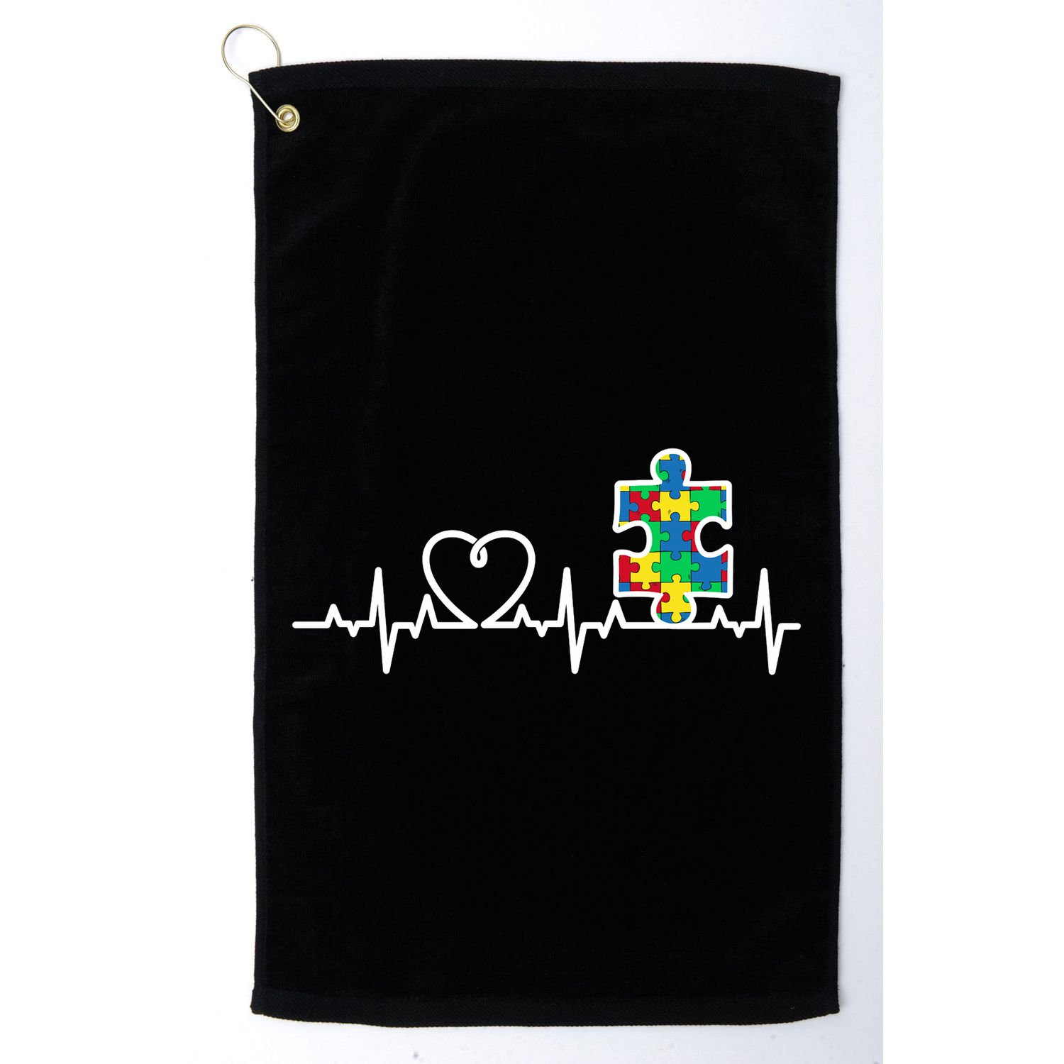Heart Puzzle Piece Heartbeat Cool Autism Awareness Gift Golf Towel