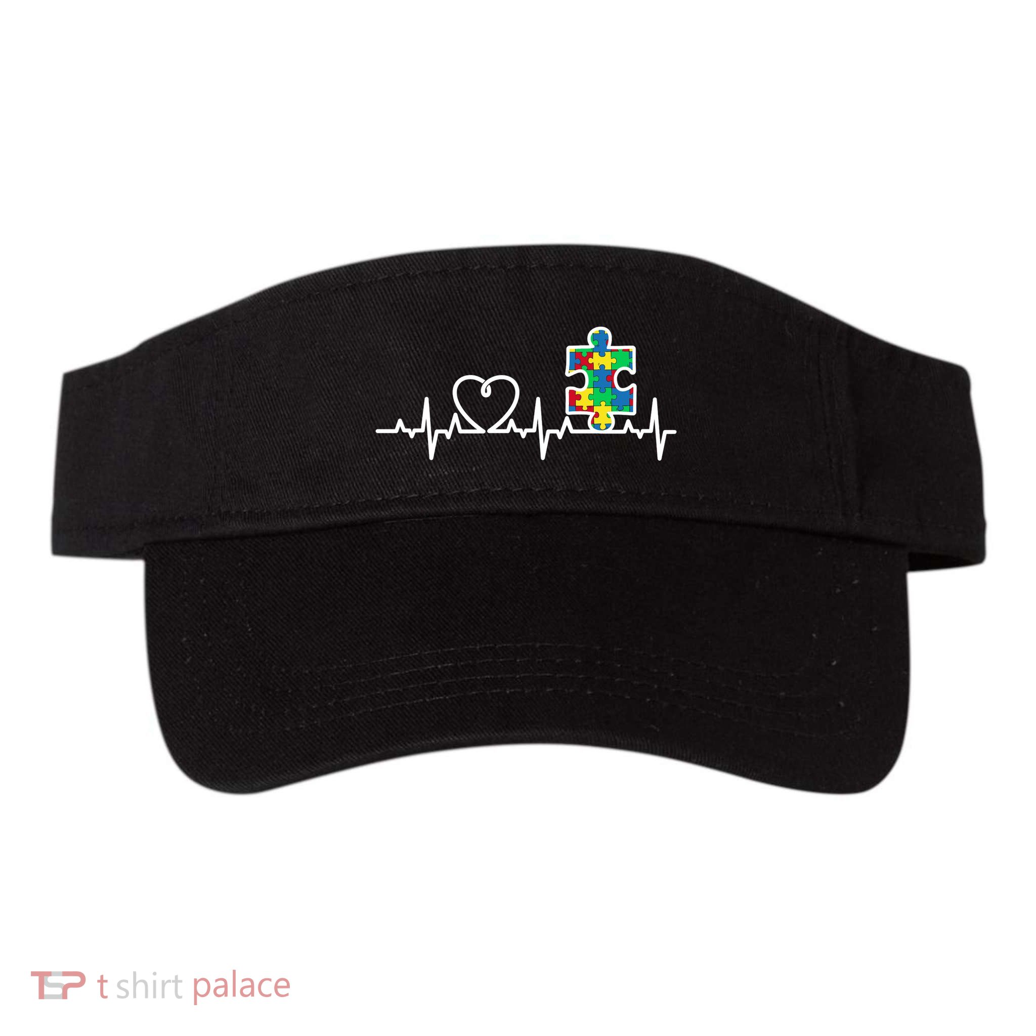 Heart Puzzle Piece Heartbeat Cool Autism Awareness Gift Visor