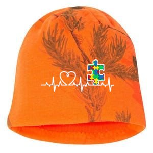 Heart Puzzle Piece Heartbeat Cool Autism Awareness Gift Kati - Camo Knit Beanie