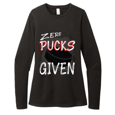 Hockey Player Pun Zero Pucks Given Funny Profanity Gift Womens CVC Long Sleeve Shirt