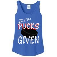 Hockey Player Pun Zero Pucks Given Funny Profanity Gift Ladies Essential Tank