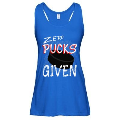 Hockey Player Pun Zero Pucks Given Funny Profanity Gift Ladies Essential Flowy Tank