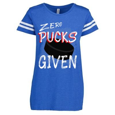 Hockey Player Pun Zero Pucks Given Funny Profanity Gift Enza Ladies Jersey Football T-Shirt