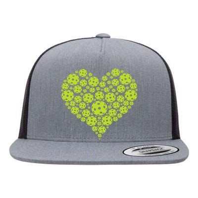 Heart Professional Pickleball Game Players Pickleball Flat Bill Trucker Hat