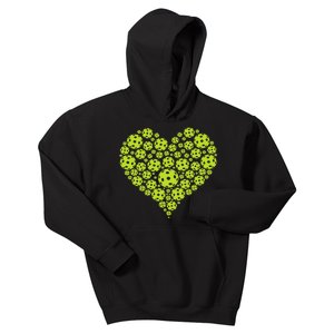 Heart Professional Pickleball Game Players Pickleball Kids Hoodie