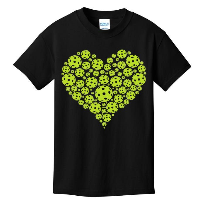 Heart Professional Pickleball Game Players Pickleball Kids T-Shirt