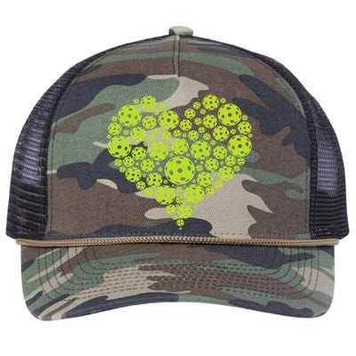 Heart Professional Pickleball Game Players Pickleball Retro Rope Trucker Hat Cap