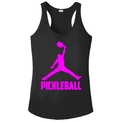 Hot Pink Pickleball Sports Logo Ladies PosiCharge Competitor Racerback Tank