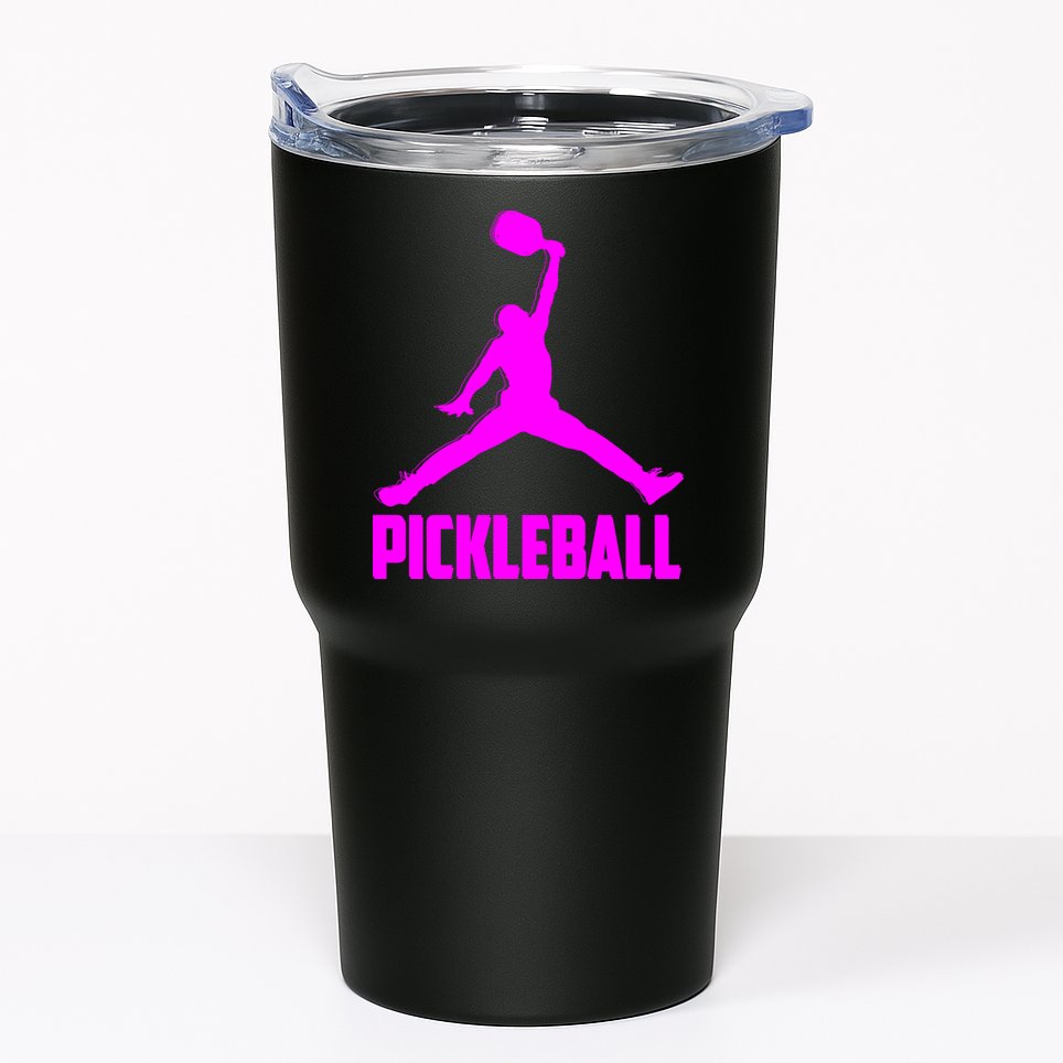 Hot Pink Pickleball Sports Logo Tumbler