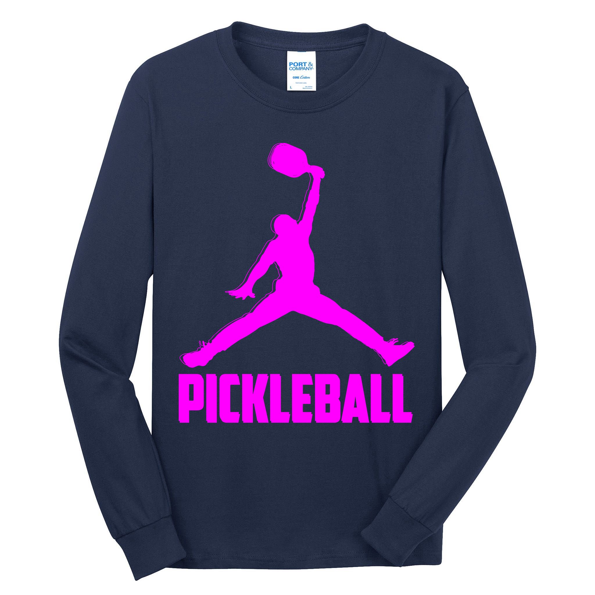 Hot Pink Pickleball Sports Logo Tall Long Sleeve T-Shirt