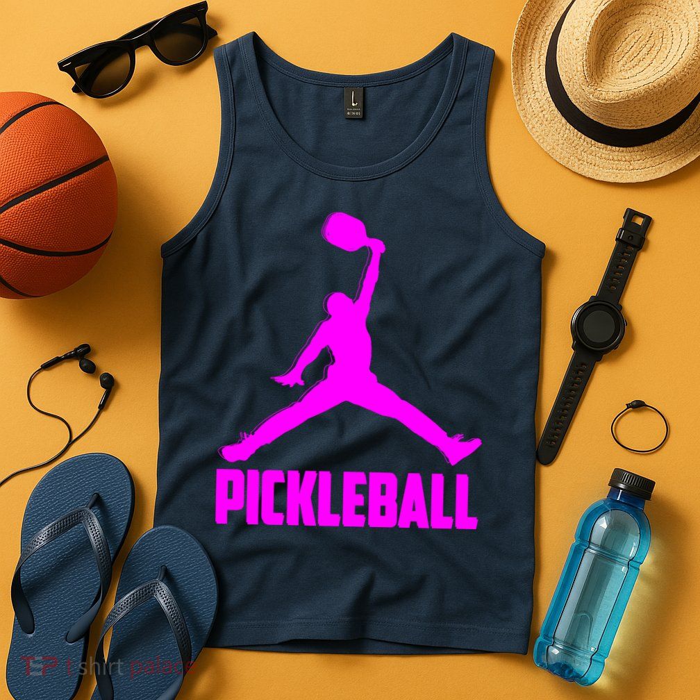 Hot Pink Pickleball Sports Logo Tank Top