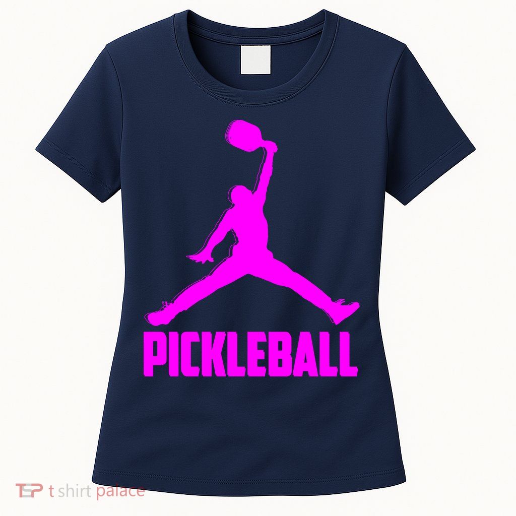 Hot Pink Pickleball Sports Logo Womens T-Shirt
