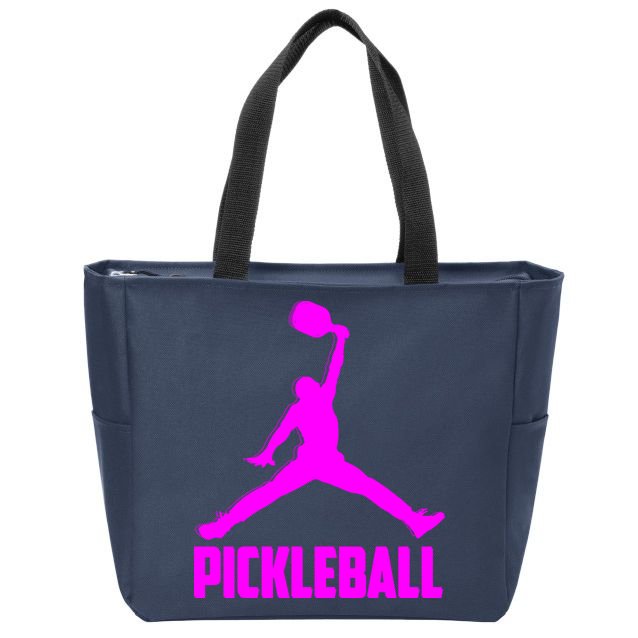 Hot Pink Pickleball Sports Logo Zip Tote Bag