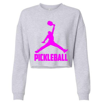 Hot Pink Pickleball Sports Logo Cropped Pullover Crew