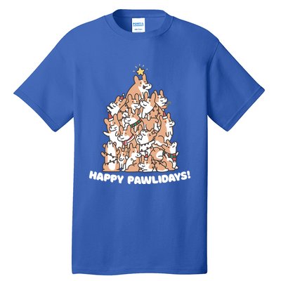 Happy Pawlidays Paw Dog Tree Great Gift Tall T-Shirt